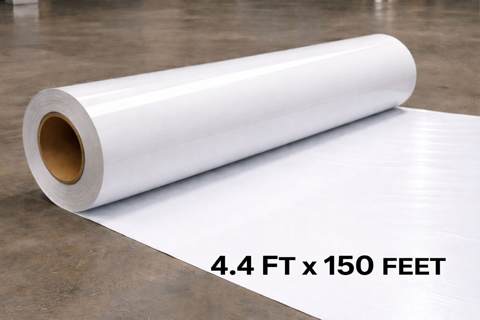 Permanent Matte White Floor Wrap Vinyl – 4.4 FT x 150 FT (4 Mil)
